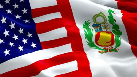 peruvian and american flag